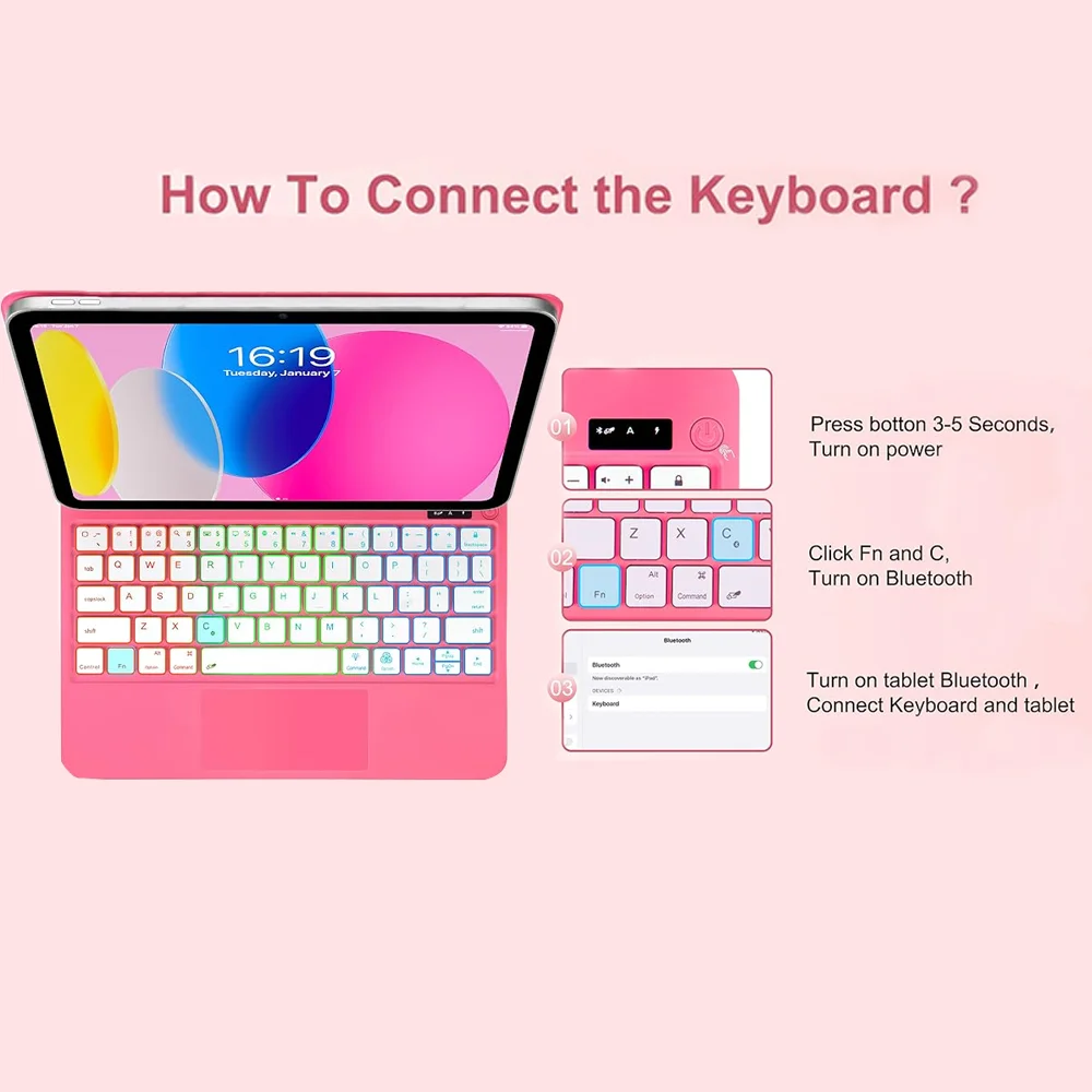 Magic Keyboard for iPad 11th Generation A16 2025 11 inch A3354 A3355 Keyboard Case for iPad 10th Gen 2022 10.9 A2696 A2757 Cover view 2