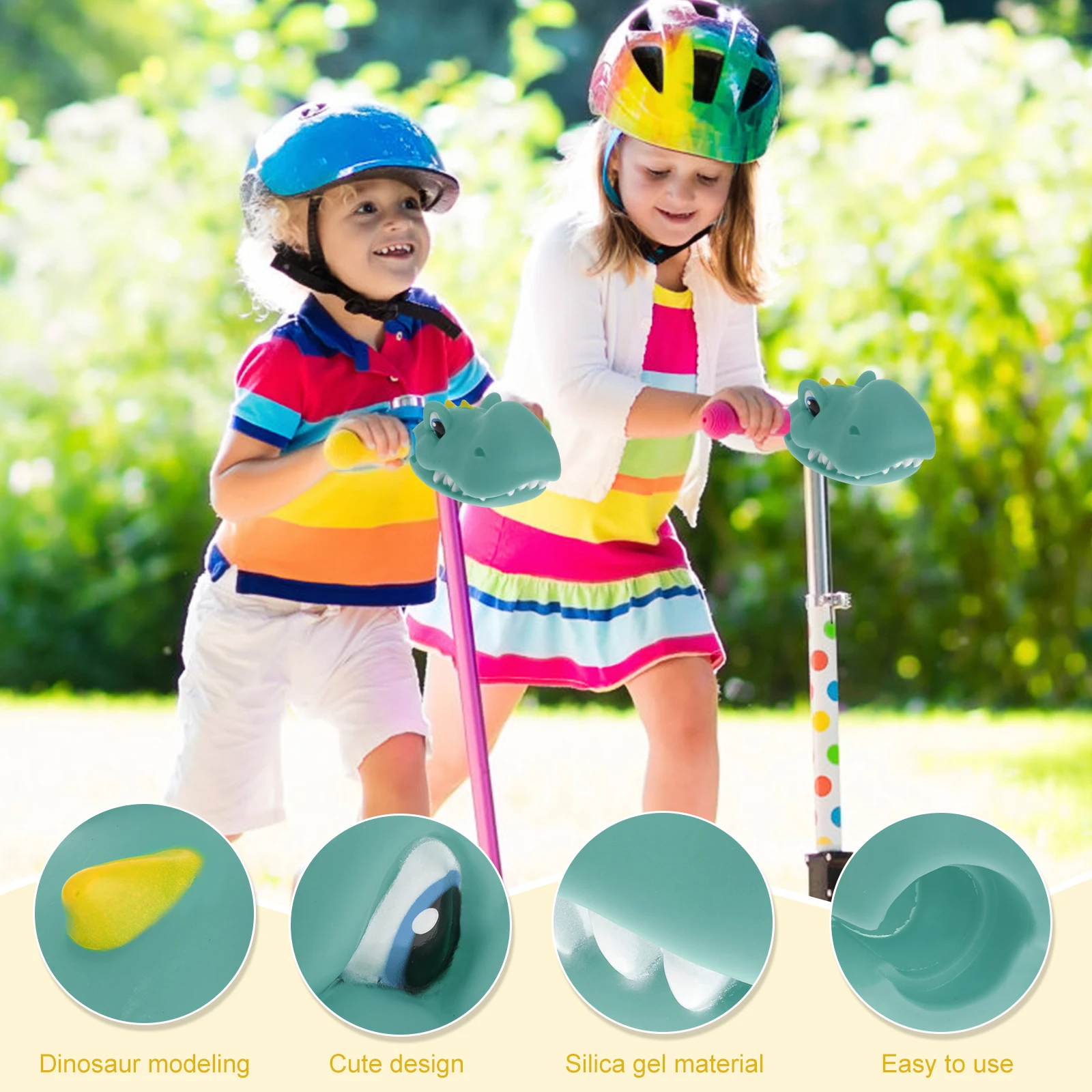

1pc Bicycle Handlebar Decorations Kids Bike Accessories Cartoon Silica Girls Scooter Balance Parts Skateboard