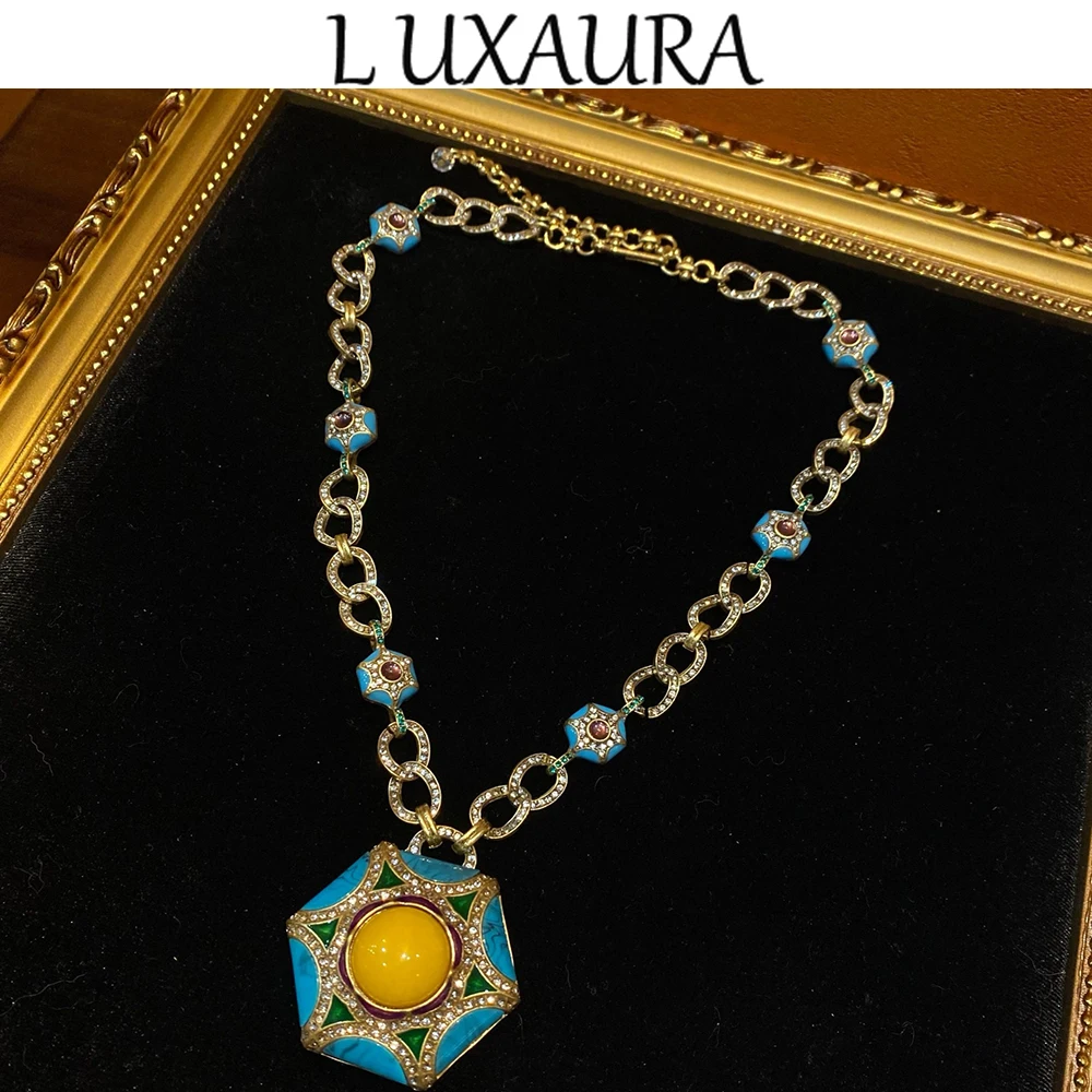 

Vintage fashion classic copper plated 18K geometric style paired with bohemian women's jewelry necklace