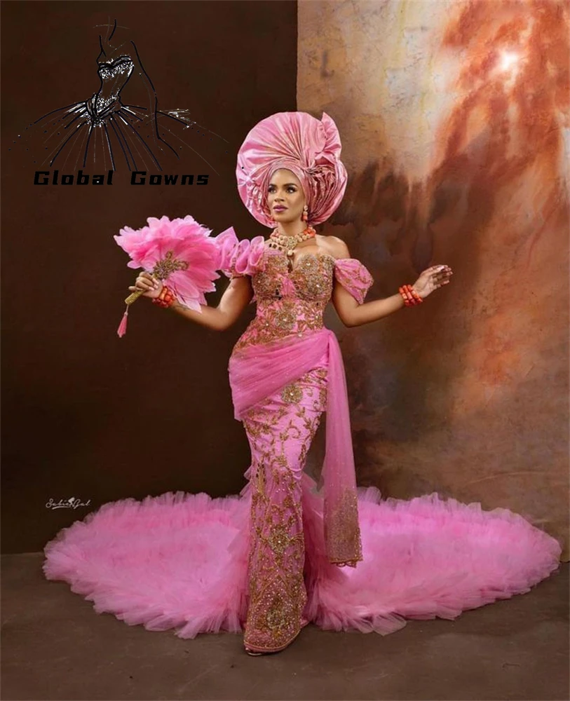 Aso Ebi Pink Off Th… - image