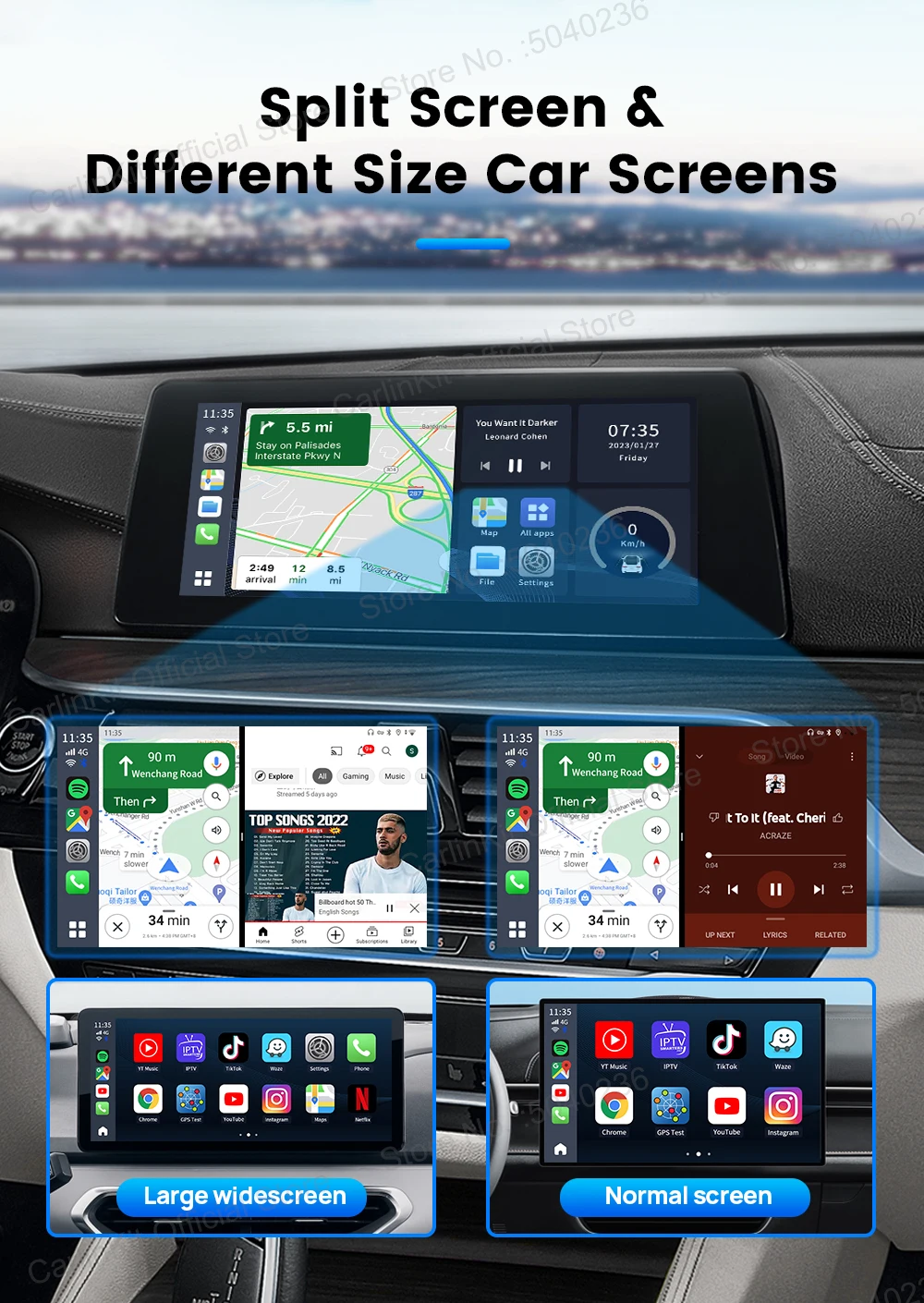 2026 CarlinKit Smart CarPlay Ai Box Android 13, unterstützt Netflix YouTube Split Screen Wireless Android Auto & CarPlay Smart TV Box – Detail 11