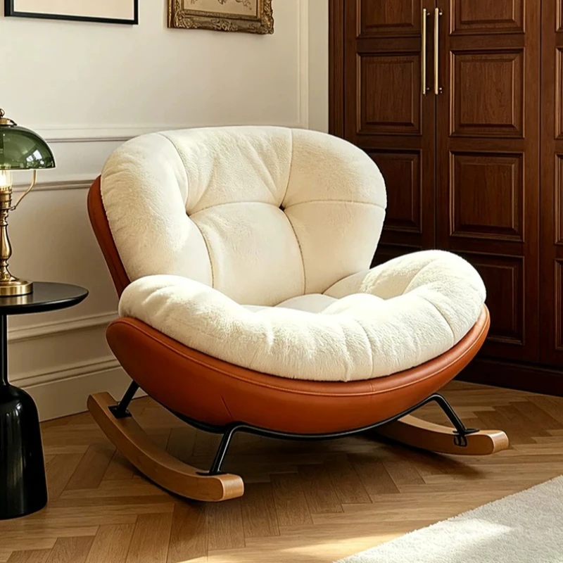 Chaise Lounge Rocking Chair Fluffy Balcony Back Support Recliner Chair French Style Sillones Modernos Furniture Living Room
