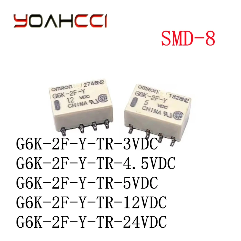 10PCS/Lot G6K-2F-Y-TR-3VDC 、G6K-2F-Y-TR-4.5VDC 、G6K-2F-Y-TR-5VDC、G6K-2F-Y-TR-12VDC、G6K-2F-Y-TR-24VDC Original Signal Relay