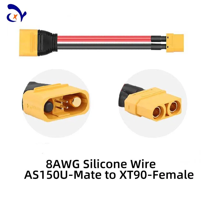 

Amass AS150U-M male to XT90-F female charger adapter cable lithium battery extension cable