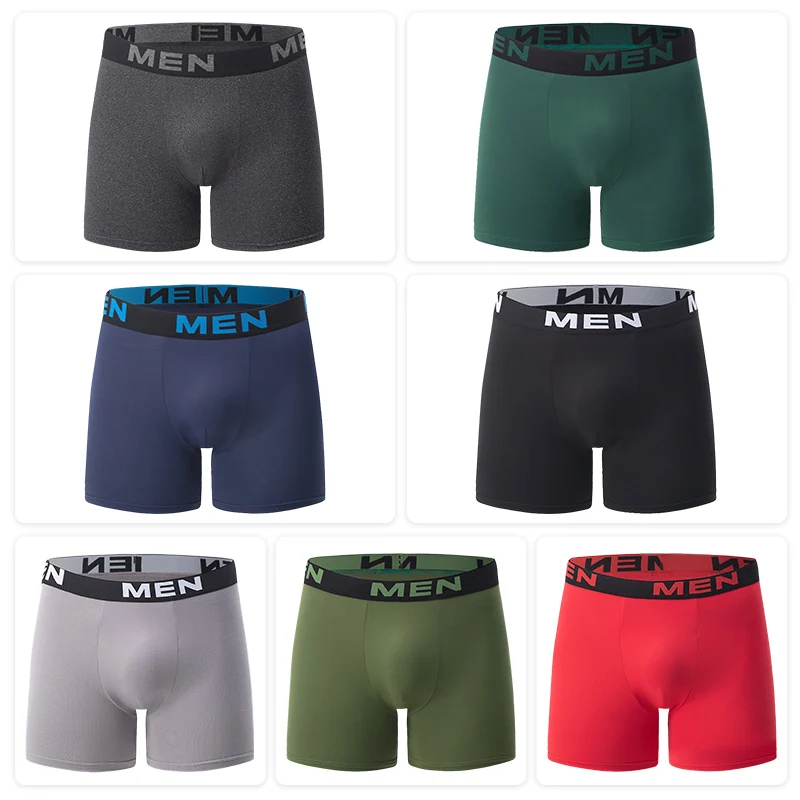 4/7 Piece Men's Long Sports Casual Boyshort Multicolor Multi-code Adolescent Parent-child Shorts Plus Size Comfortable Underwear image 3