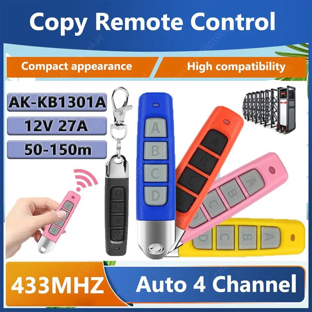 

433/315MHz Remote Controller Cloning Code Plastic 4 Keys Clone Duplicator Battery Powered Remote Control Garage Gate Door Opener