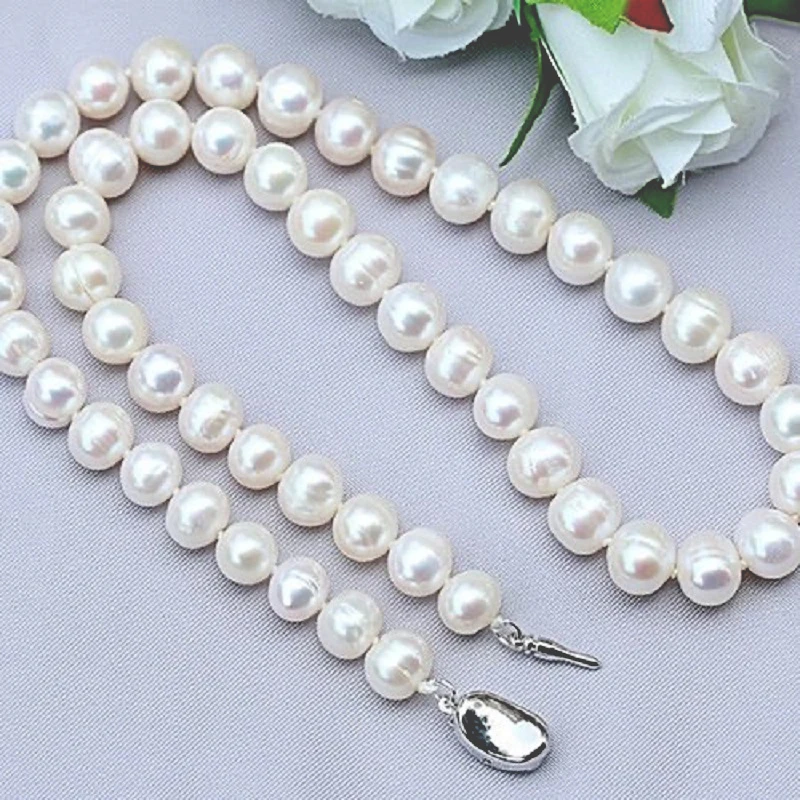 11-12-13-15mm Big Pearl Necklace 100%Natural Freshwater Pearl Jewelry 925 Sterling Silver For Women Fashion Gift