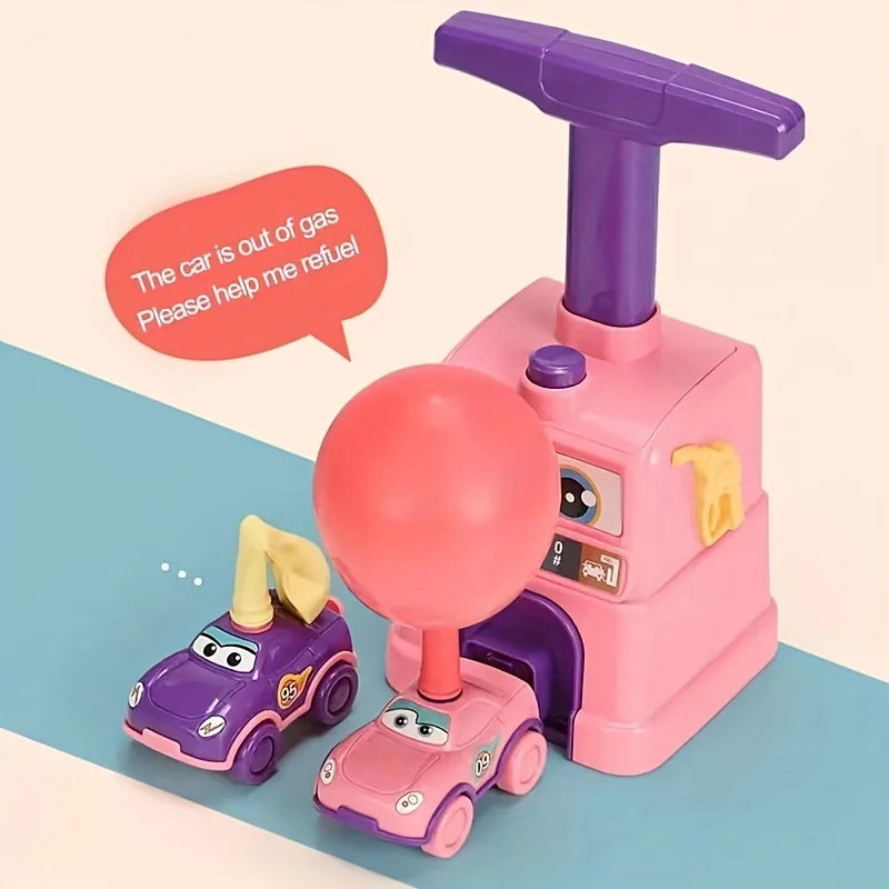 Balloon Air-Powered Inertia Sliding Car Toy Set, Educational Inertia Vehicle for Kids Fun Science Learning Educational Toy
