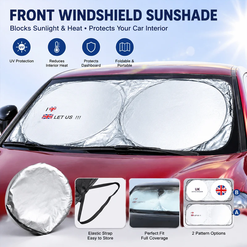 

Windshield Sun Shade Foldable Car Sun Shade Blocks UV Rays Sun Visor Protector Cool Down Interior For Mini COOPER 2024 2023 2022