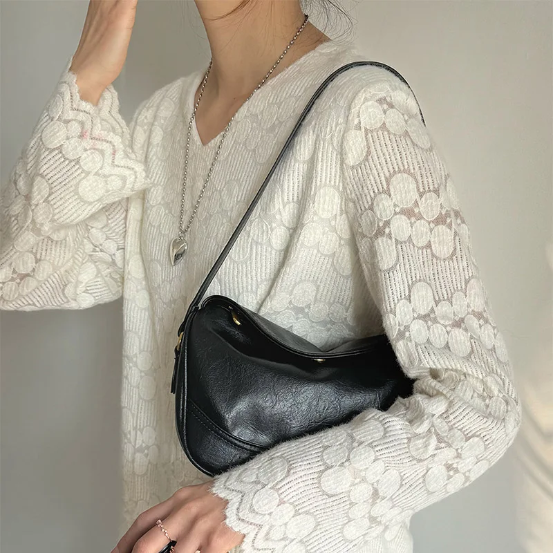 

Fashion luxury women's retro soft leather dumpling handbag new designer commuting multifunctional off-road one-shoulder armpit b
