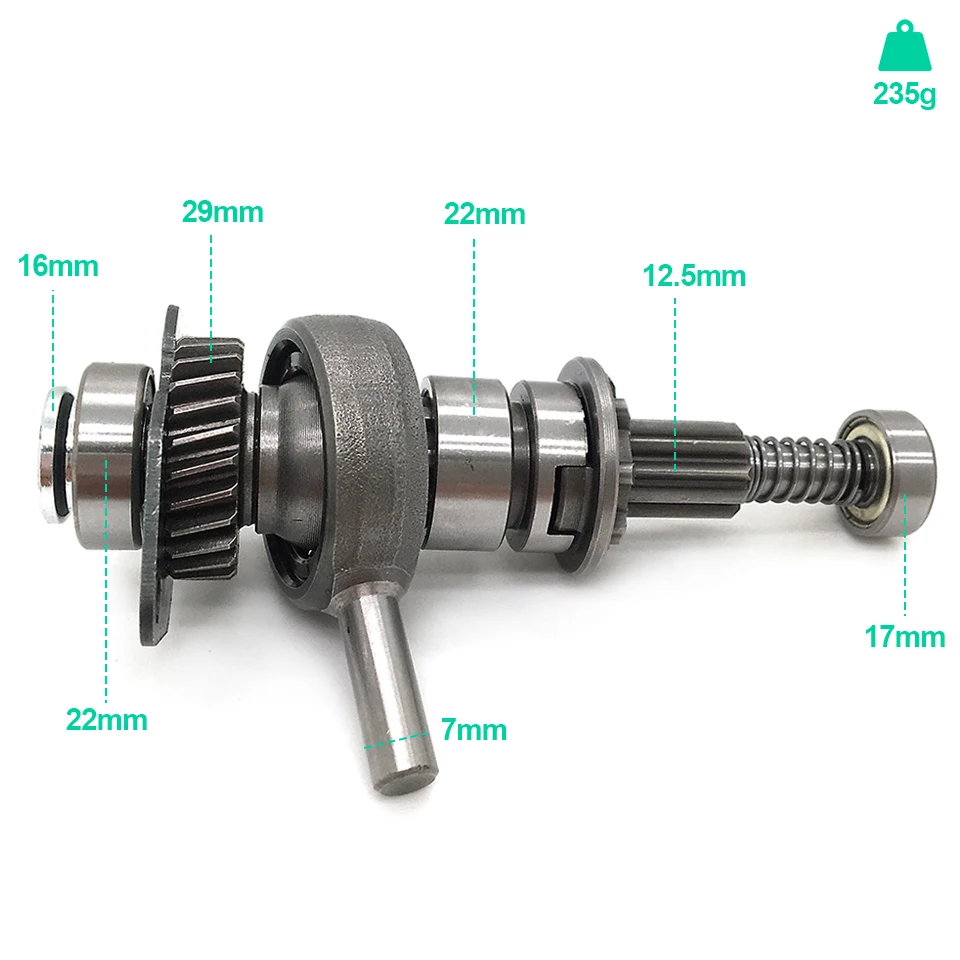 Set ingranaggi albero Sostituisci per Makita HR2450 Martello rotante Albero a camma Cuscinetto oscillante Ingranaggio elicoidale Fermo molla Pezzi di ricambio Frizione