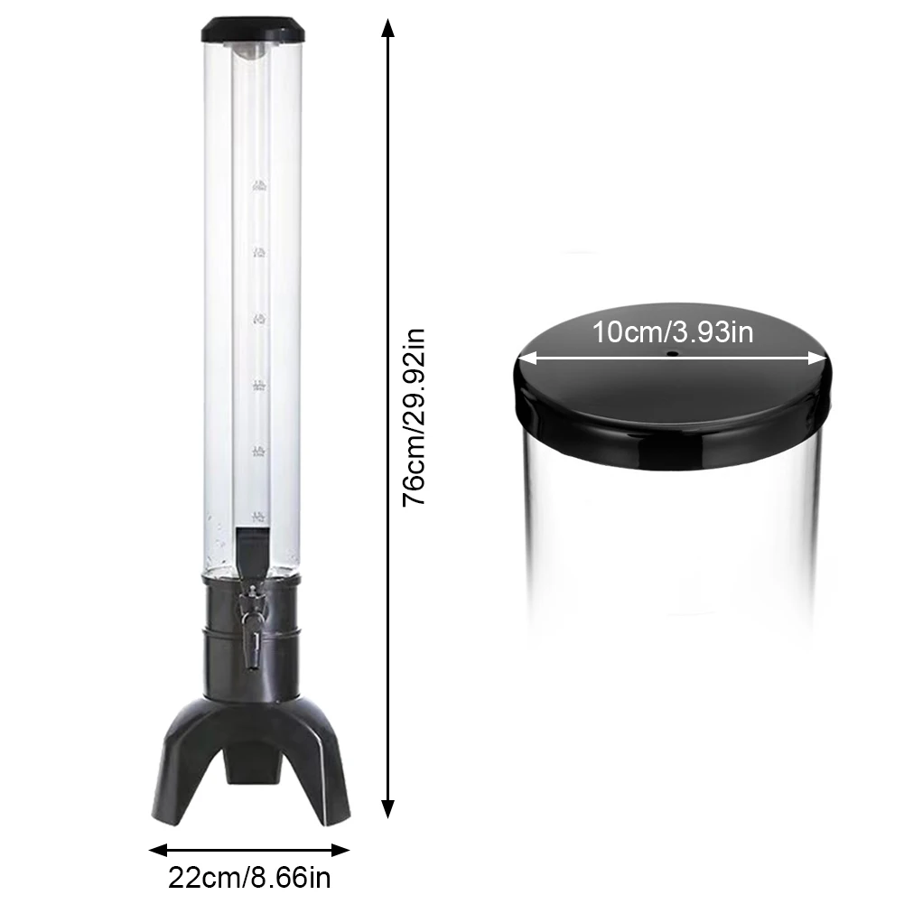 3L موزع البيرة برج البيرة مع حنفية وأنبوب الجليد موزع المشروبات مصباح ليد موزع مشروبات شفافة بار الملحقات #5