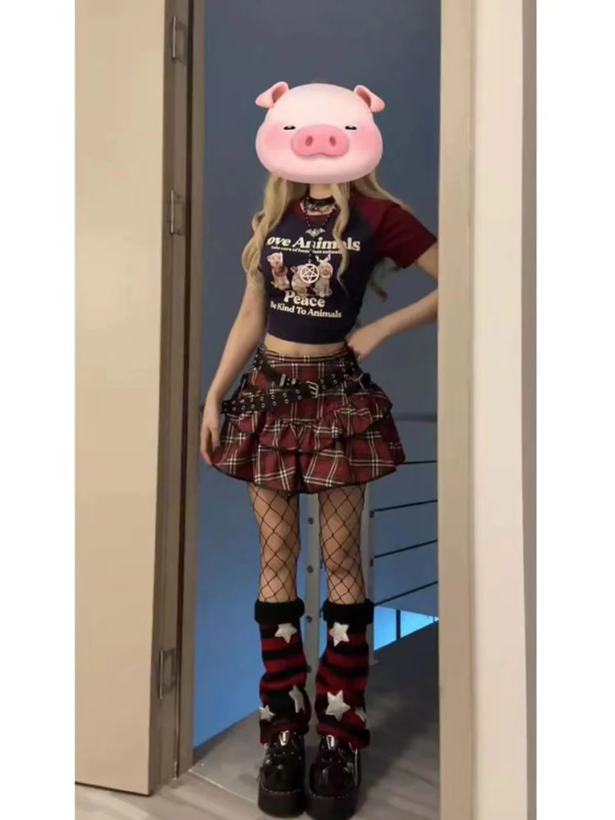 Gótico harajuku meninas roxo rosa xadrez saia plissada punk doce renda kawaii lolita bolo mini saias cosplay traje a687