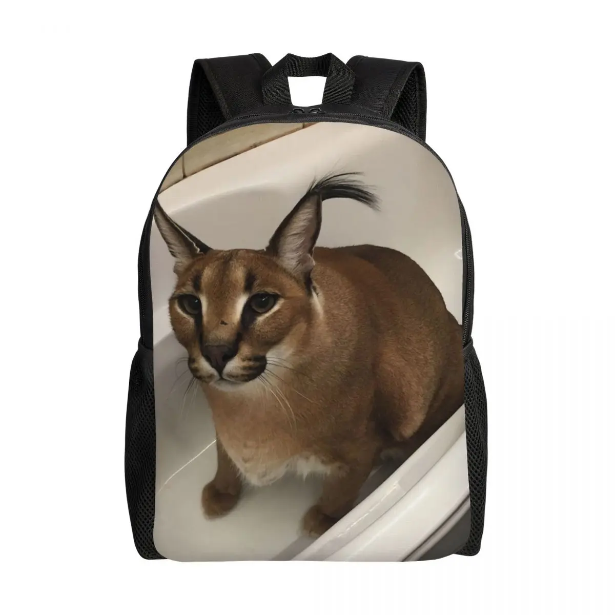 Personalized Floppa Cute Meme Backpacks Women Men Fashion Bookbag for School College Funny Caracal Cat Bags