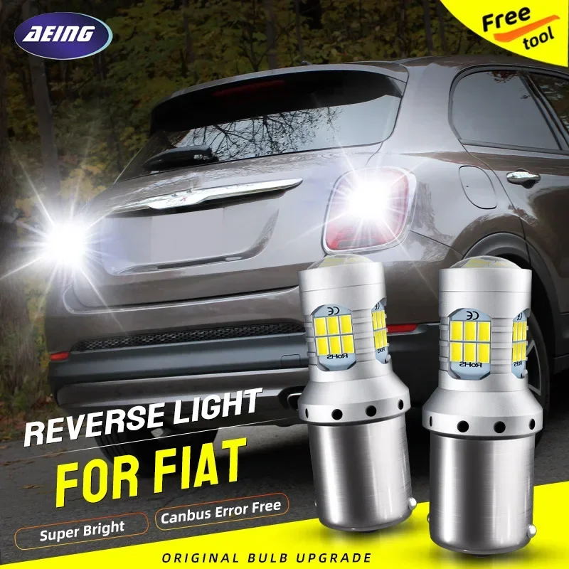 2 pçs carro led luzes de backup reversas blubs canbus livre de erros para fiat bravo croma ducato fiorino idéia grande punto xenon branco