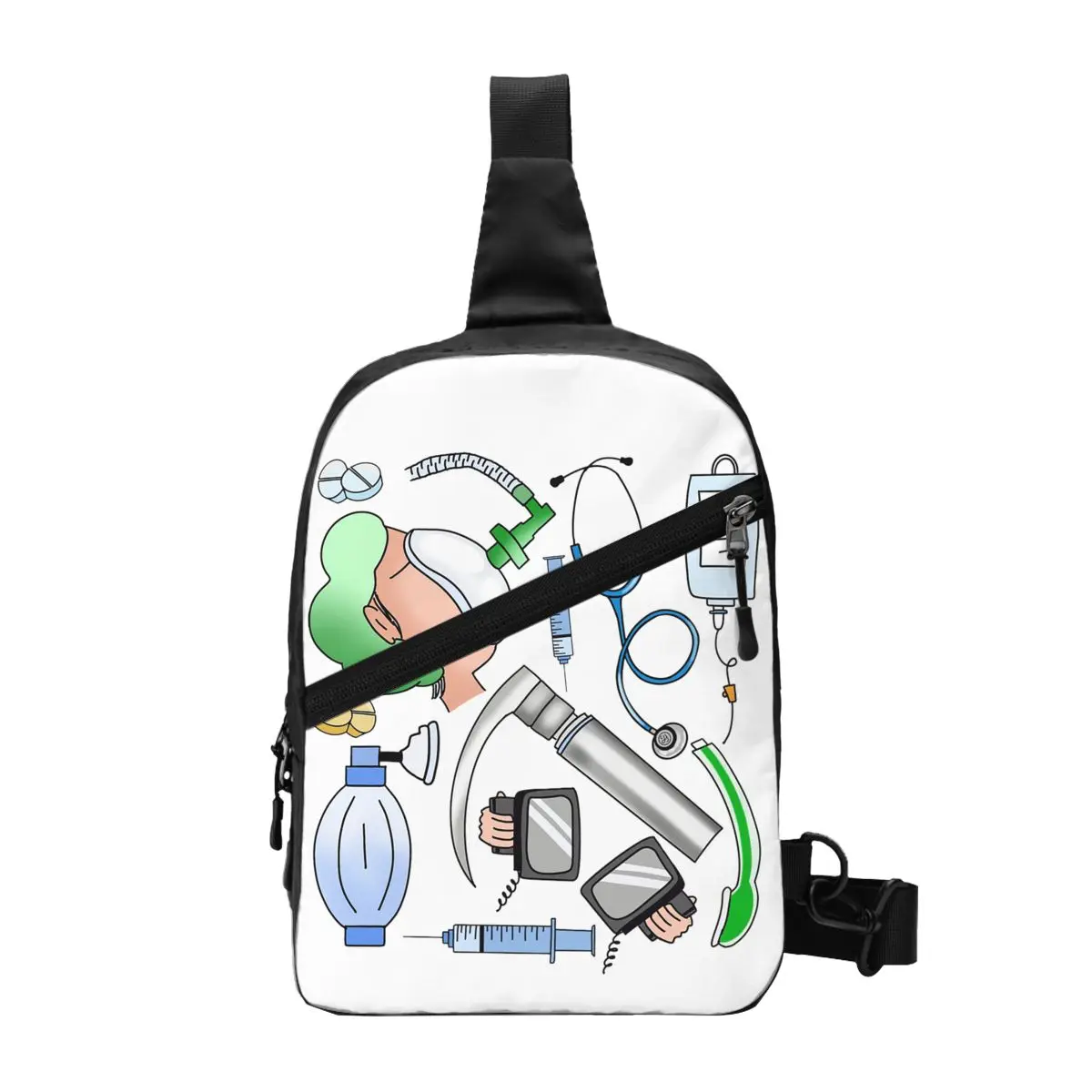 

Anesthesia Chest Bag Men Sling Crossbody Backpack Chest Bag Travel Hiking Daypack Shoulder Bag