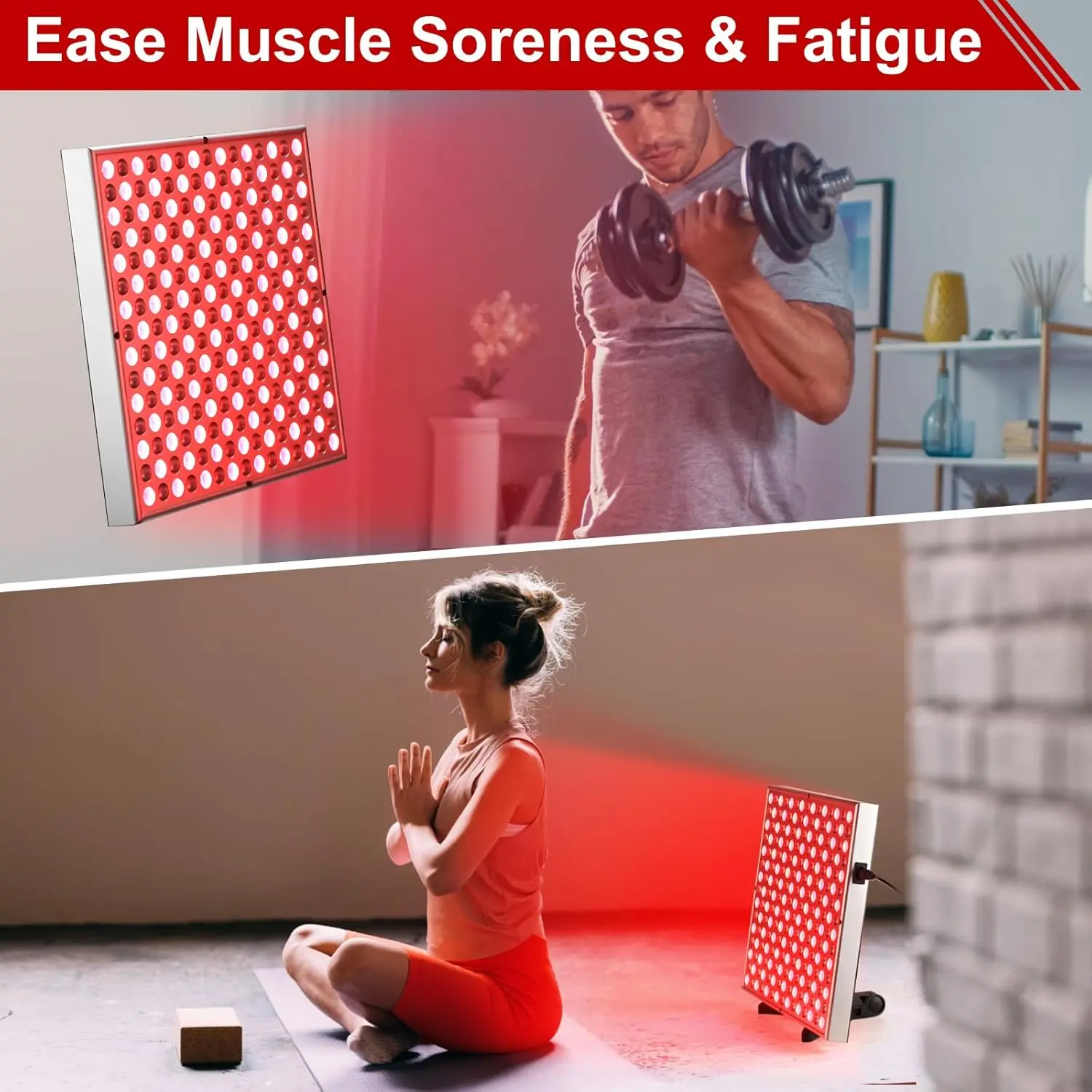 LED 적색광 치료 패널 램프 얼굴 노화 방지 피부 관리 미용 225 LED 라이트 신체 통증 완화 물리 치료 도구