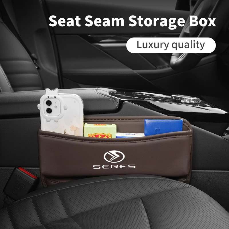 Leather Car Seat Seam Storage Box For Dongfeng Seres Aito M5 EV M7 M9 DFM 3 A5 SF3 SF5 ix3 Vehicles Interior Stowing Accessories