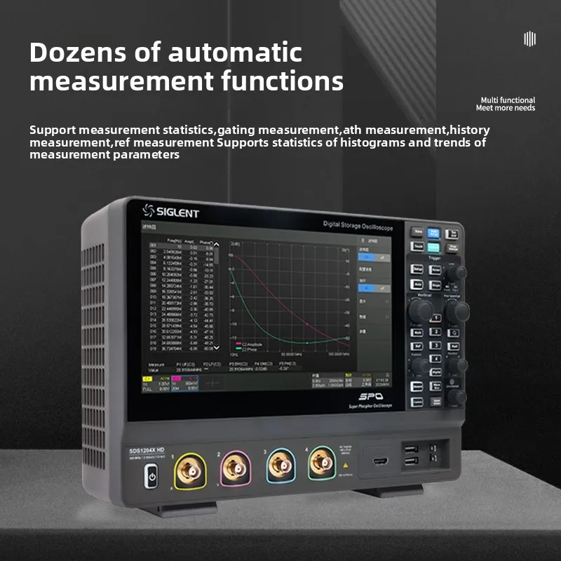 SIGLENT SDS1074X HD 200MHZ Oscilloscope 2 CH 12-Bit  Digital Oscilloscope, Touch Screen, Advanced Trigger  Rich AnalysisAR