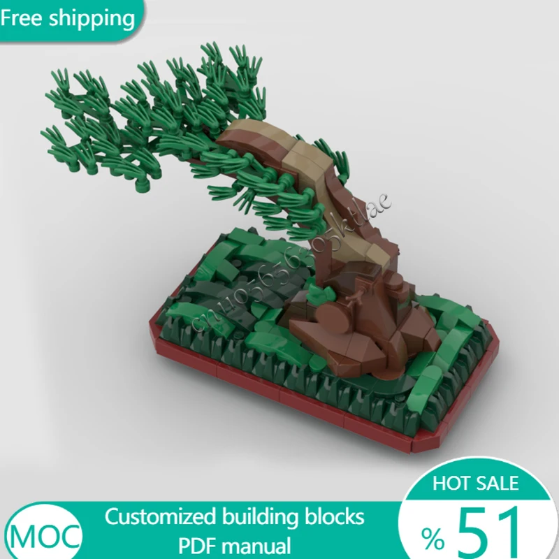 392 PCS Bonsai Bonsai Pino In Fukinagashi Windswept Stile MOC Personalizza Modulare Building Block Creativo FAI DA TE Assemblaggio Giocattolo Regalo