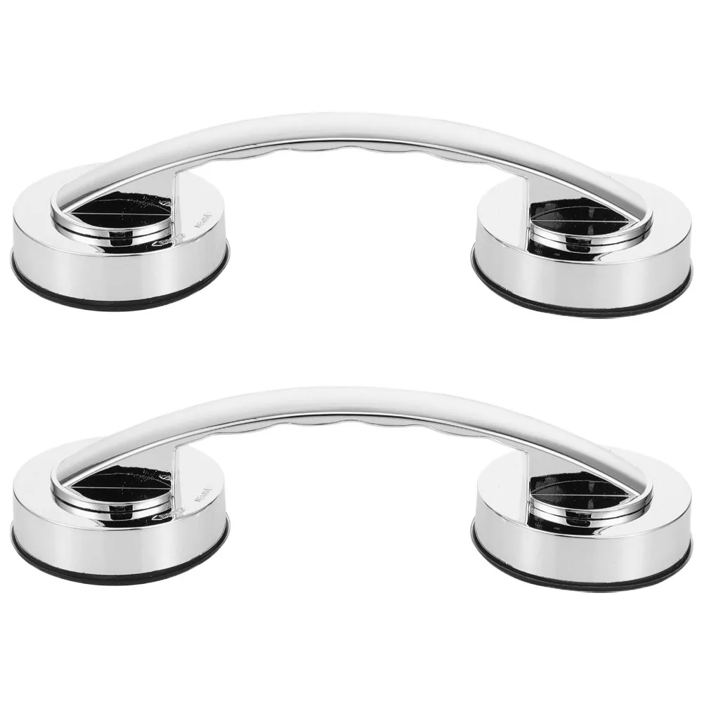 

2Pcs Suction Cup Bathroom Assist Handles Strong No Drill Shower Grab Bars Removable Heavy Duty Suction Handles for Glass Tile