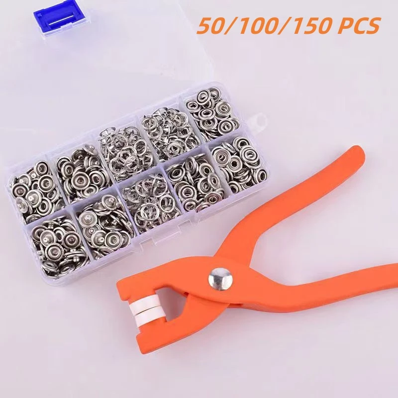 400-600PCS Plier Tool Metal Snap DIY Craft Supplies Sewing Button Thickened Snap Fastener Kit for Installing Sewing Bag Clothe