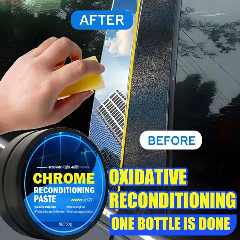 50g Car Metal Polishing Paste Chrome Restoration Polish Cream Metal Shine Renovation Restorer For Exhaust Pipes Window