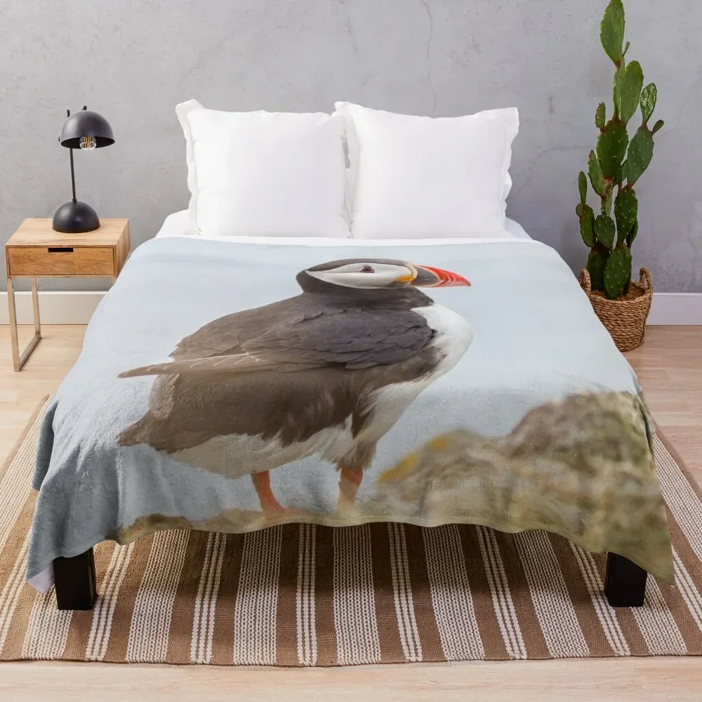 

Atlantic Puffin #1 Throw Blanket Warm Flannel Fabric Blankets