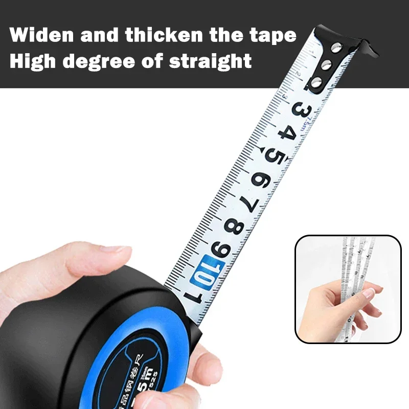 Steel Tape Measure Thickened And Hardened 5 Meters Ruler Wear-resistant, Drop-proof Automatic Lock 10 Meters Anti-cutting Ruler