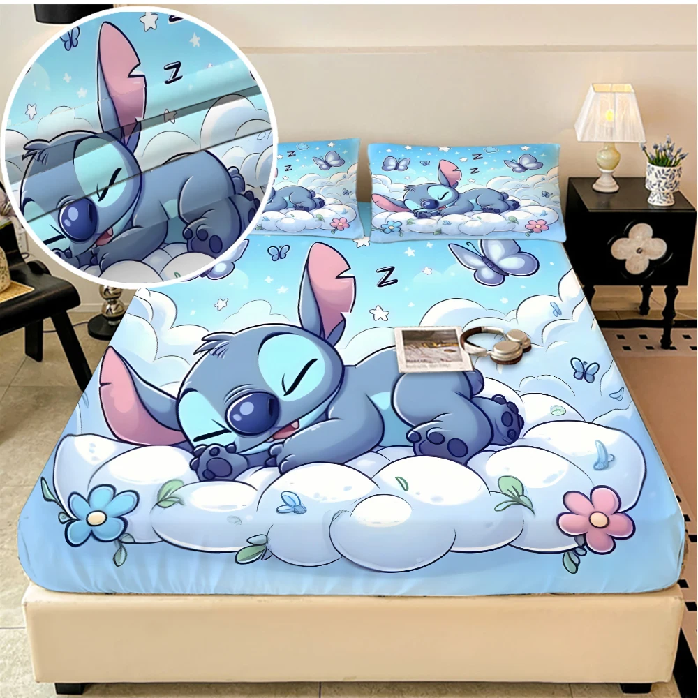 

Disney Stitch stretch sheets, double sheets, soft and warm velvet sheets, mattress covers, sheet protectors