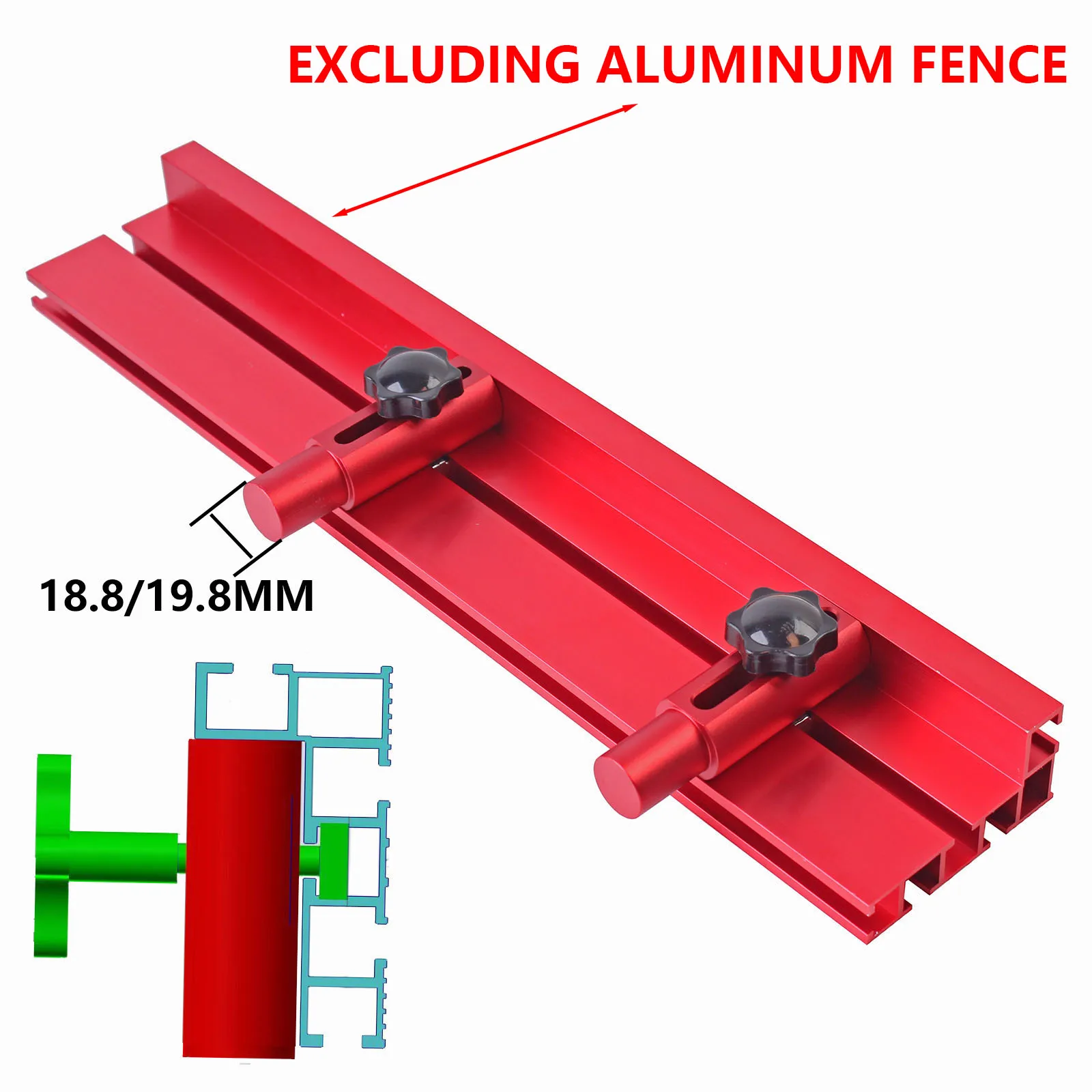 2pcs/set T-Track Hold Down Clamp 19mm/20mm Desktop Dog Hole Aluminum Alloy Fence Bracket Woodworking Connecting Table Peg