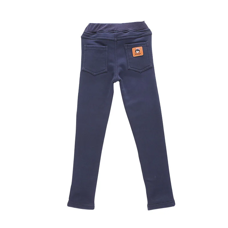 Mode Winter Baby Meisjes Jeans Warme elastische taille broek Kinderen Dikker Jeans Twee kleuren Kinderen Lange broek voor 4-14 jaar