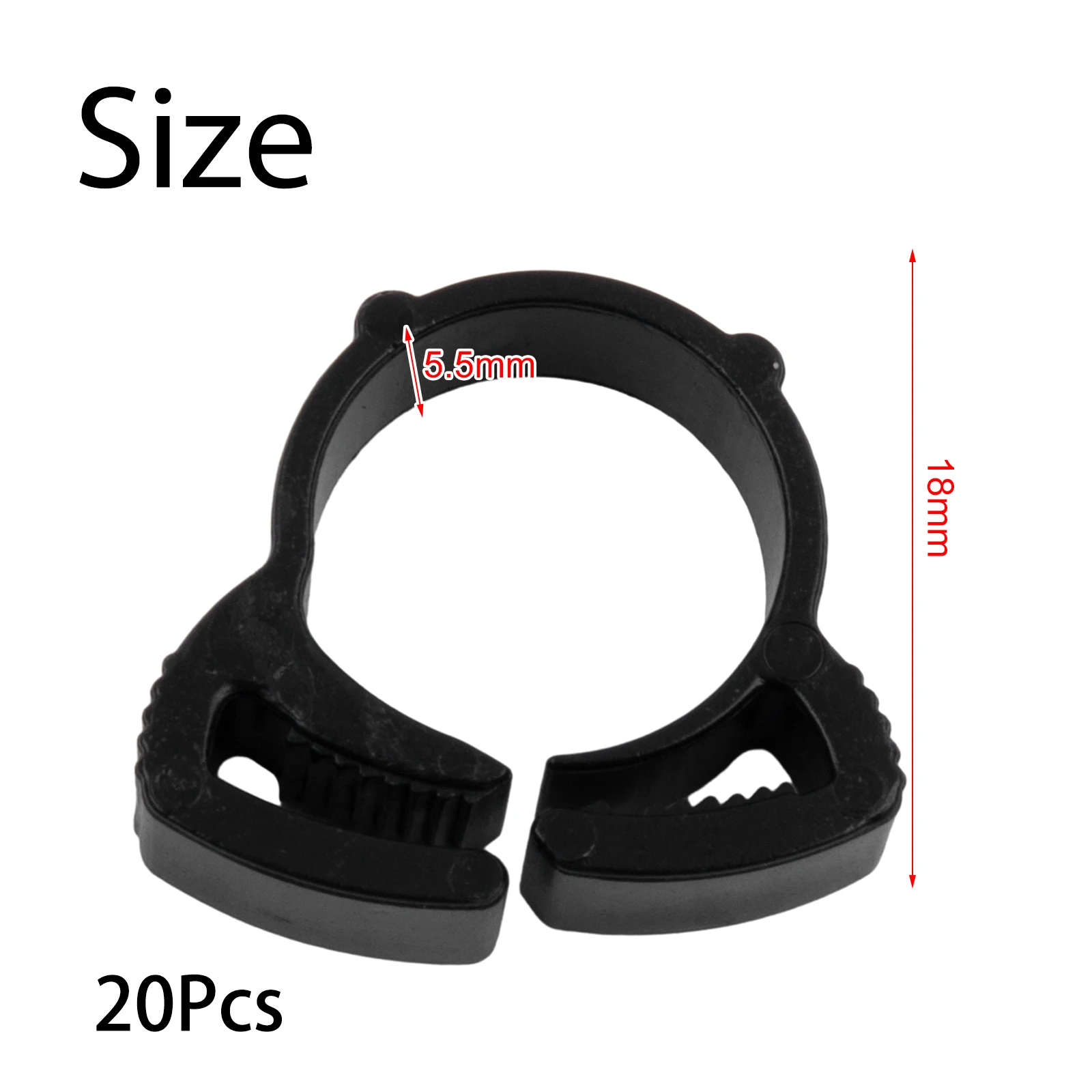 20 Pcs Clip Nylon Snap Fit Plastic Ratchet Clamp Irrigation Garden Hose Pipe Garden Hose Pipe Black Irrigation Pipes Clamps