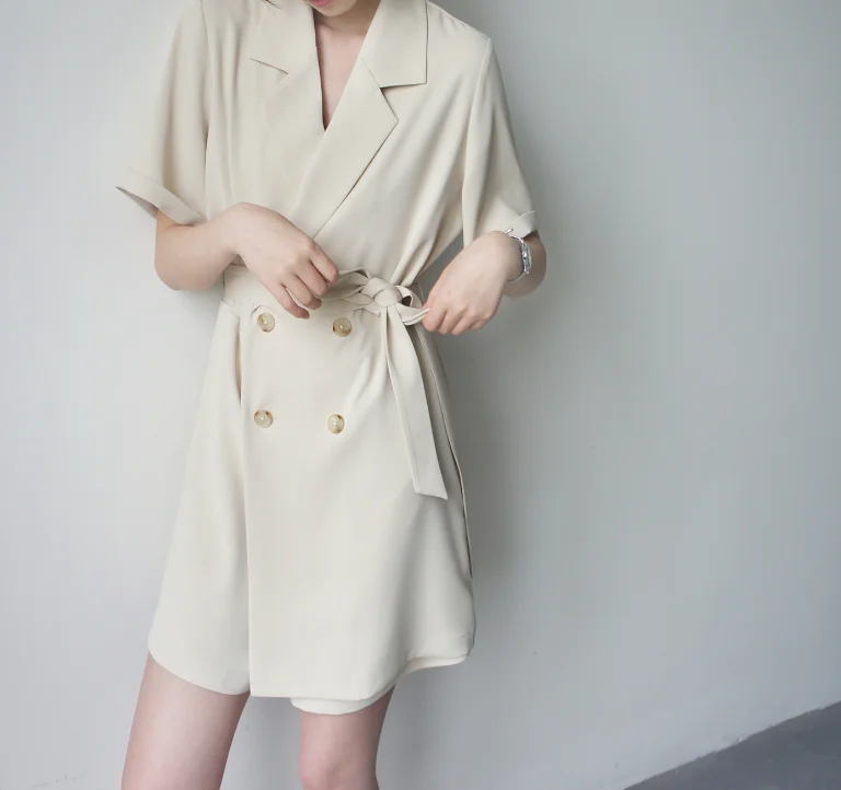 

Summer 2026 New Sle Beige ort Sve Jumpsuit Double-breasted Retro Waist-cinched High-waist Commute-friendly Pantsuit