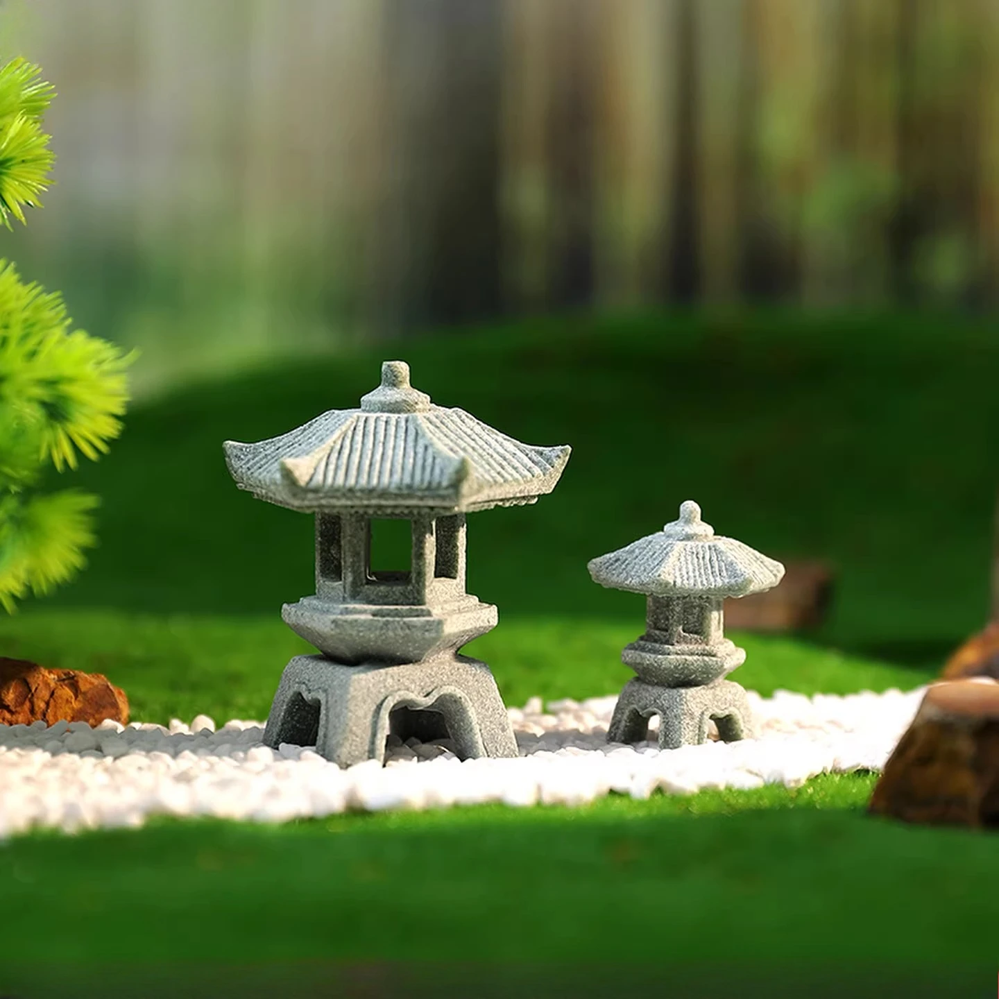 

Каменный фонарь-украшение для рабочего стола, миниатюрный декор для павильона, китайская декоративная лампа, микроландшафт, оформление аквариума/рыбного пруда