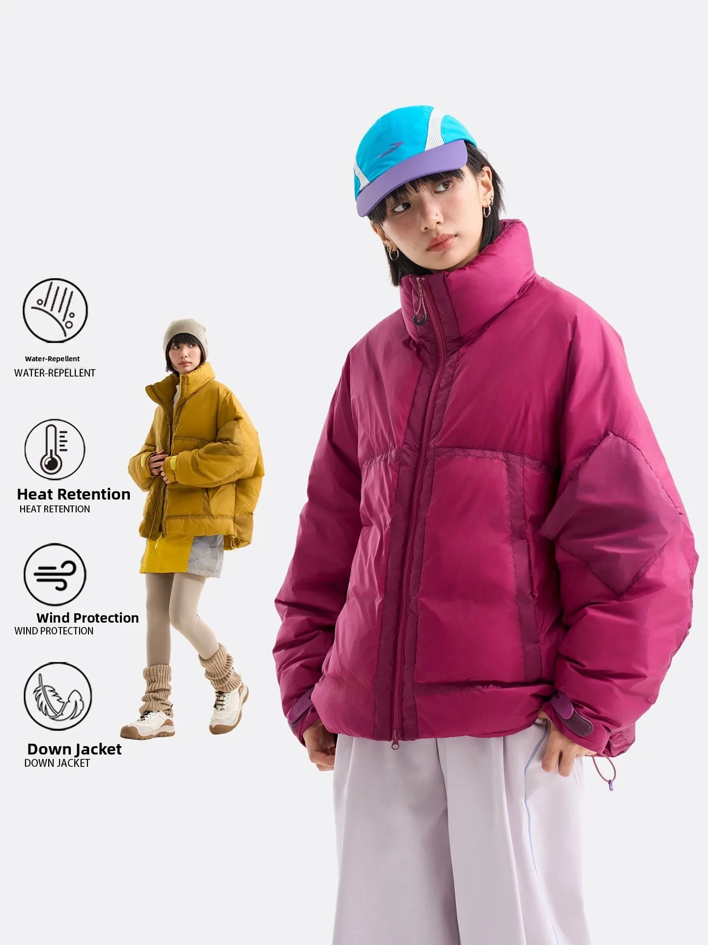 

Waterproof Outdoor Sport down Jaet ort Loose Fit ex Winter Warm Nylon Fabric 90% White Du down Blaarmada Brand