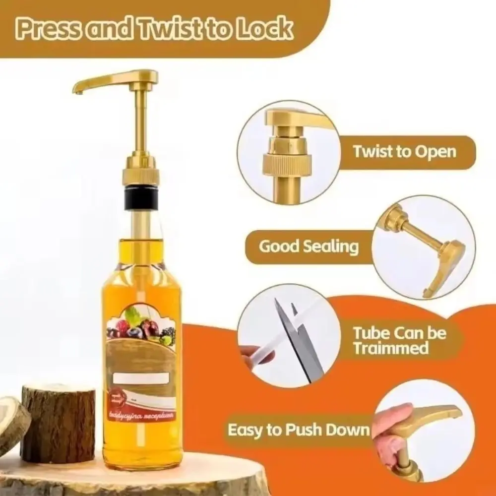 

Новый многофункциональный насос для кофейного сиропа, золотой пищевой пластиковый насос для сиропа, насос для бутылки для сиропа Торани