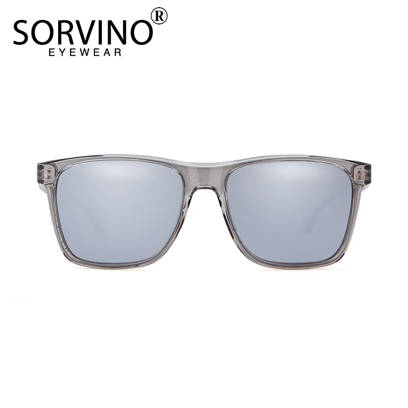 SORVINO Vintage Fashion Mirror Square Sunglasses Polarized Men 2022 Luxury Brand Designer 90s Black Blue Sun Glasses Shades P383