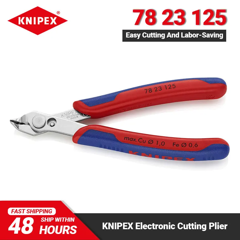 Alicate de Corte Super Eletrônico Knipex Baixo Peso Bordas Afiadas Ferramentas de Corte com Mola e Limitador Pol 78 23 125