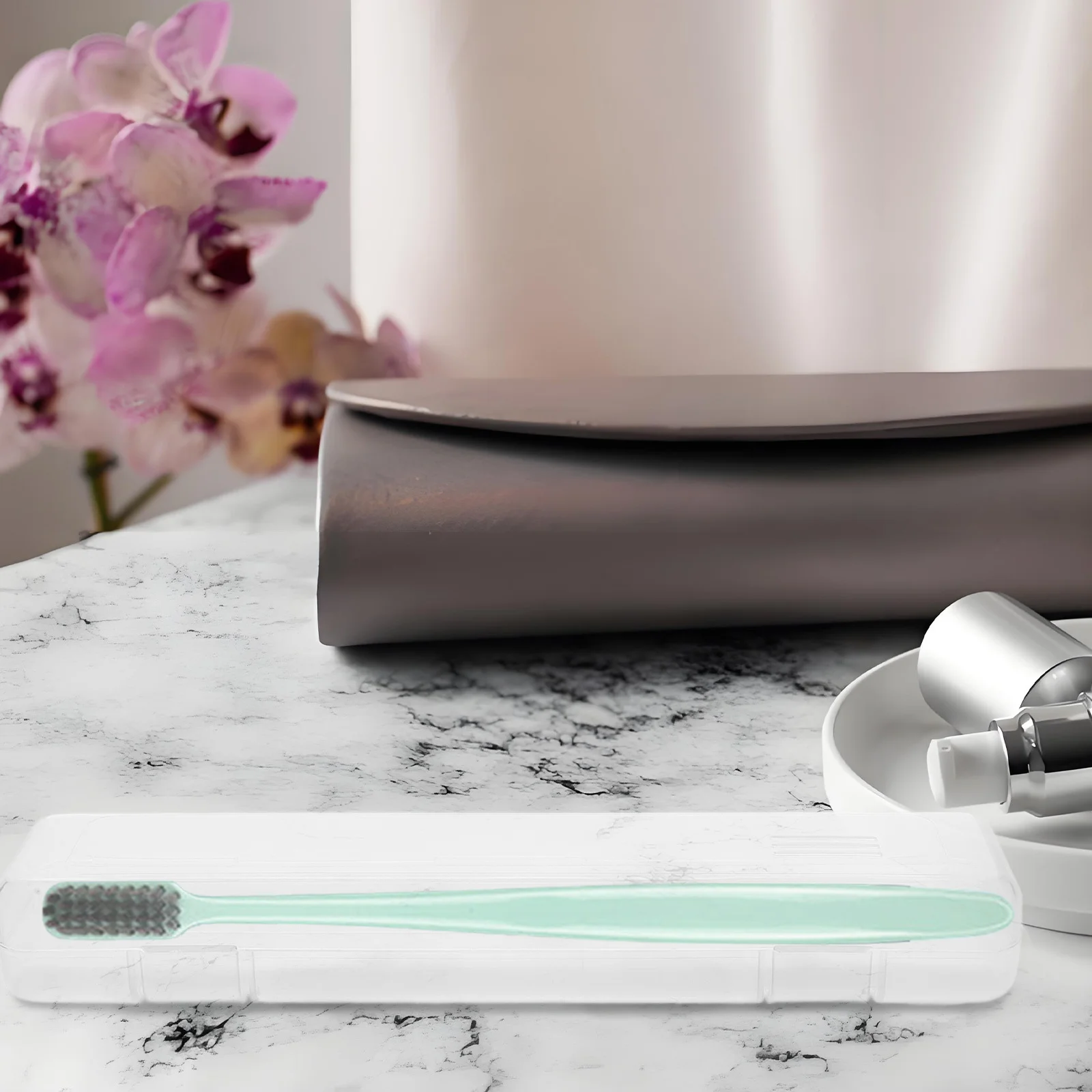 

Transparent Storage Box For Toothbrush Toothpaste Travel Organizer Clear Plastic Container Portable Bathroom Holder