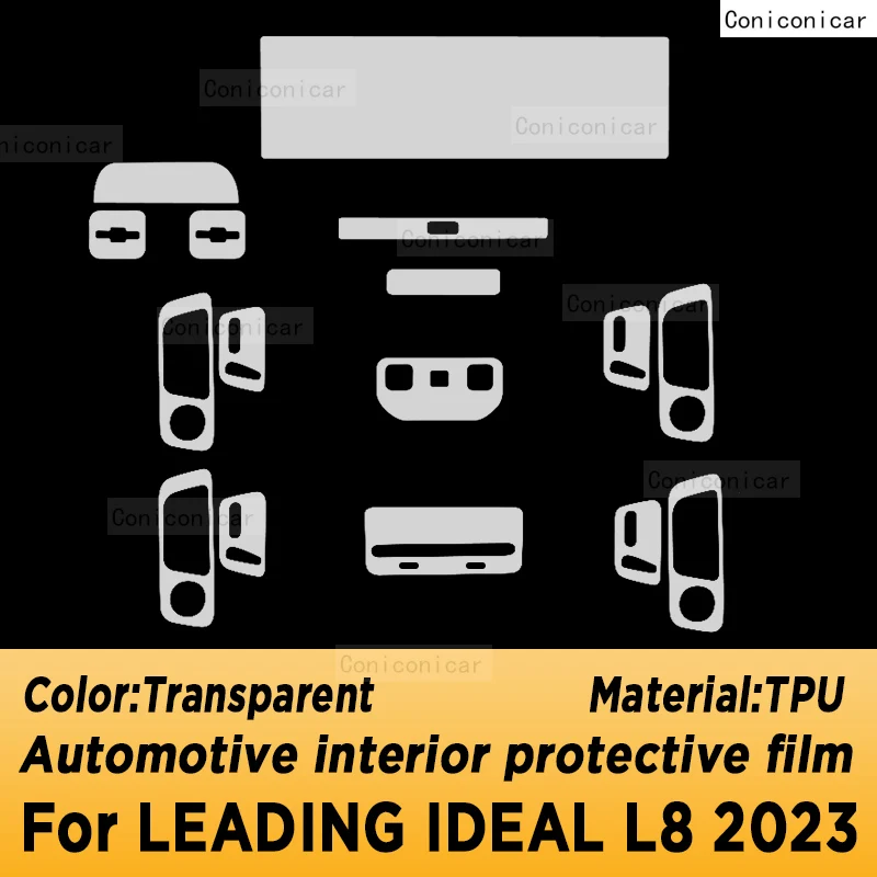 For LEADING IDEAL L8 2023 Gearbox Panel Dashboard Navigation Automotive Interior Protective Film TPU Transparent Anti-Scratch