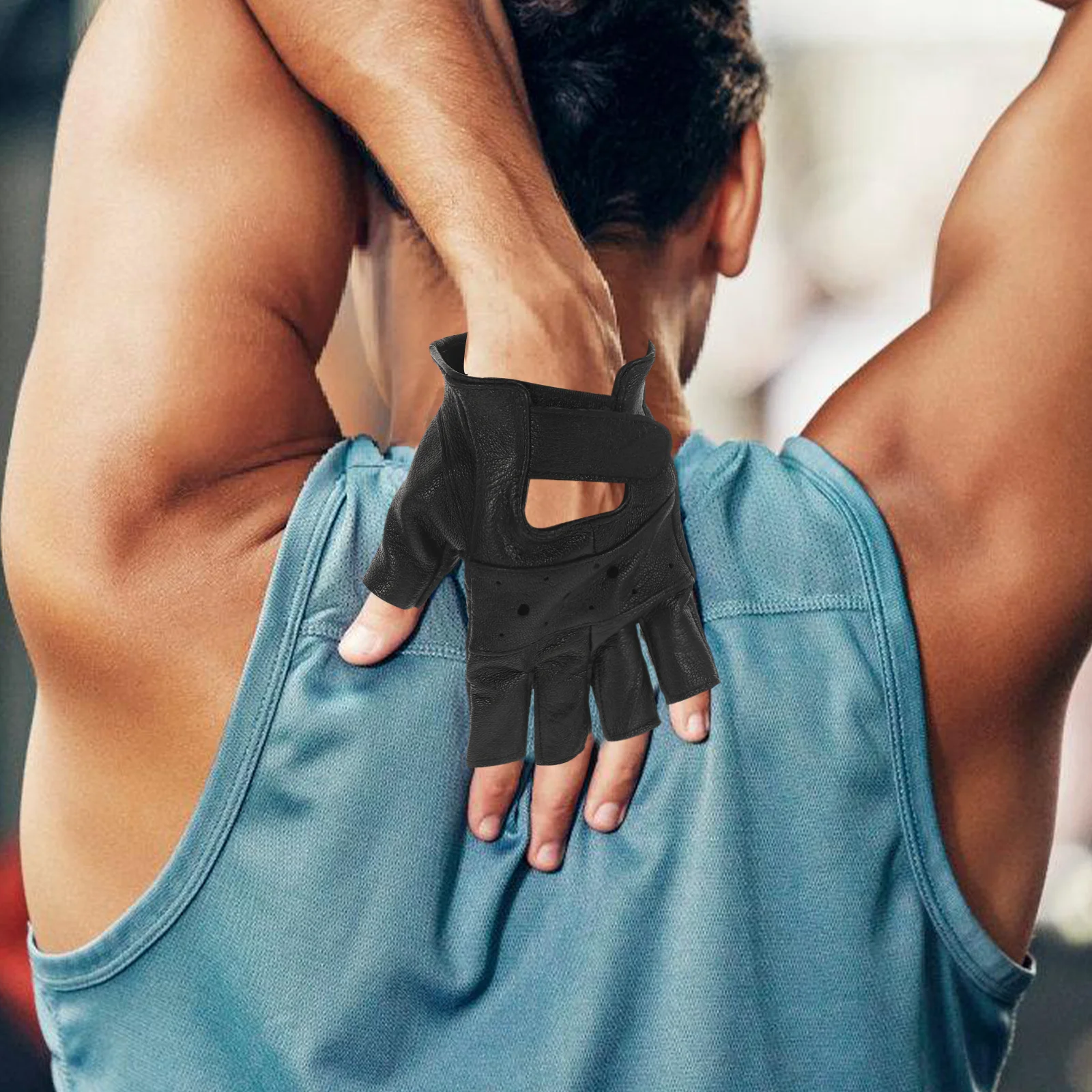 1Pair Breathable Half Finger Gloves Anti Slip Cycling Gym Weight Lifting Fitness Workout Accessories Gloves Men