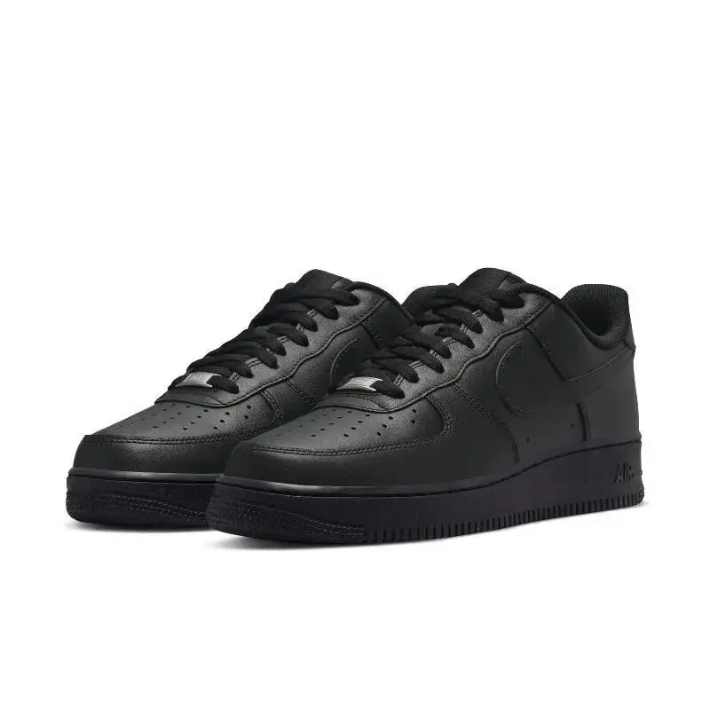 Nike nova listagem Air Force 1 Low sapatos de placa de moda masculina antiderrapante sapatos casuais pretos