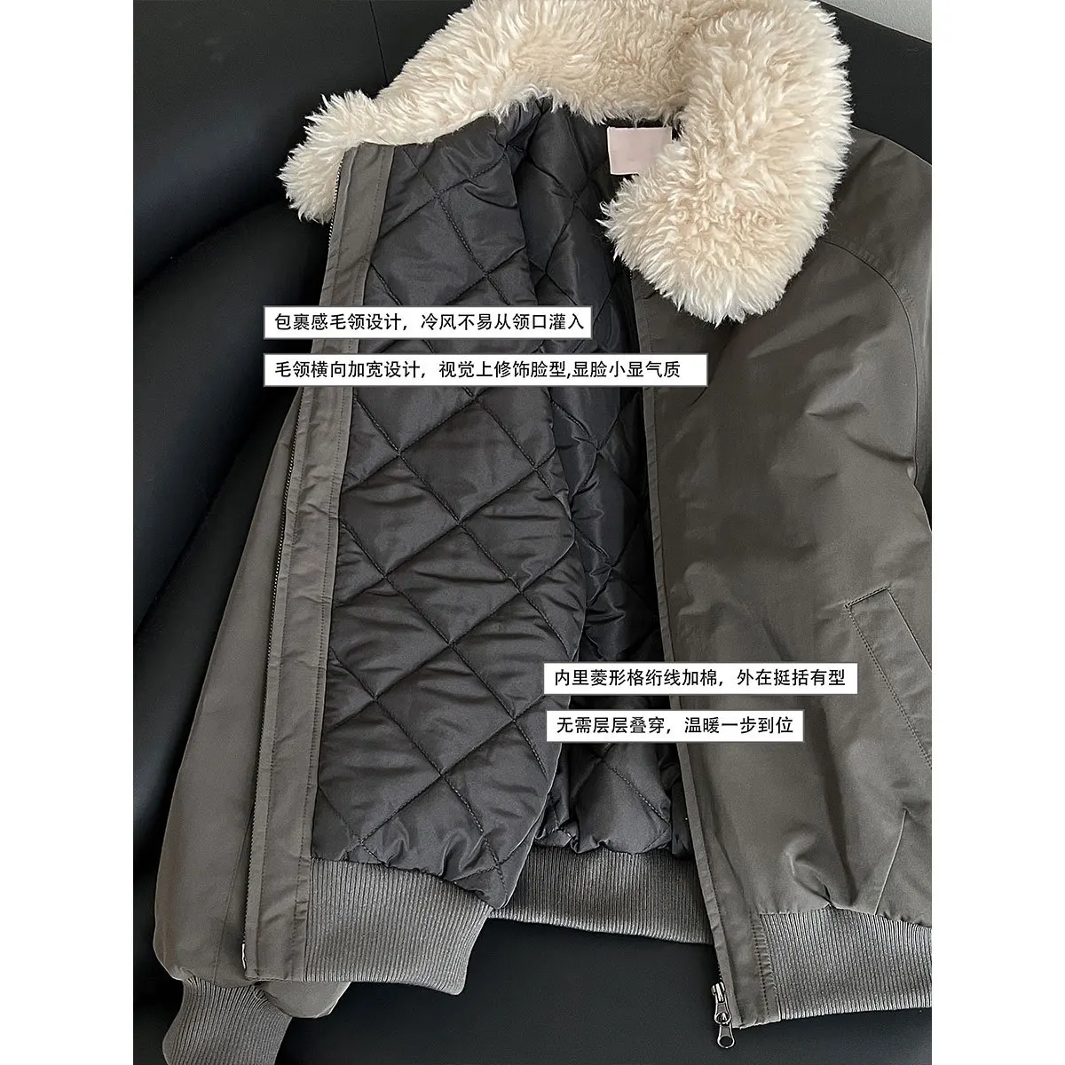 2025 Giacca imbottita con collo in pelliccia calda Giacca invernale da donna versatile Giacca in cotone