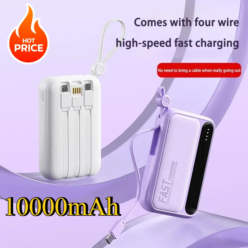 

2025 Mini Power Bank 10000mAh Large Capacity Powerbank Fast Charging External Battery for IPhone Samsung Xiaomi Portable Charger