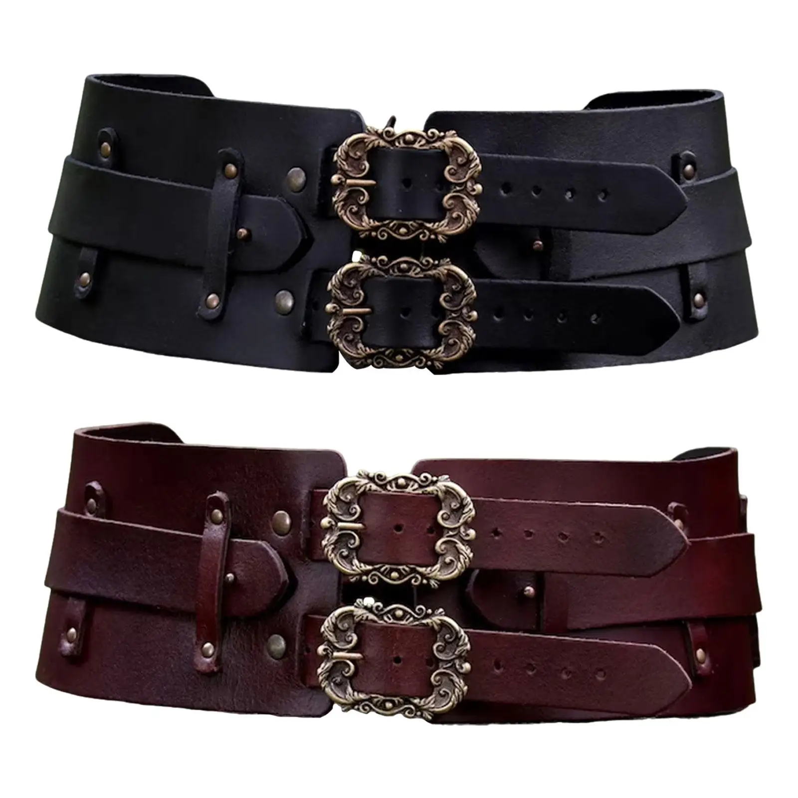 

Womens Leather Corset Belt Steampunk Underbust Corset for Jeans Holidays Pants