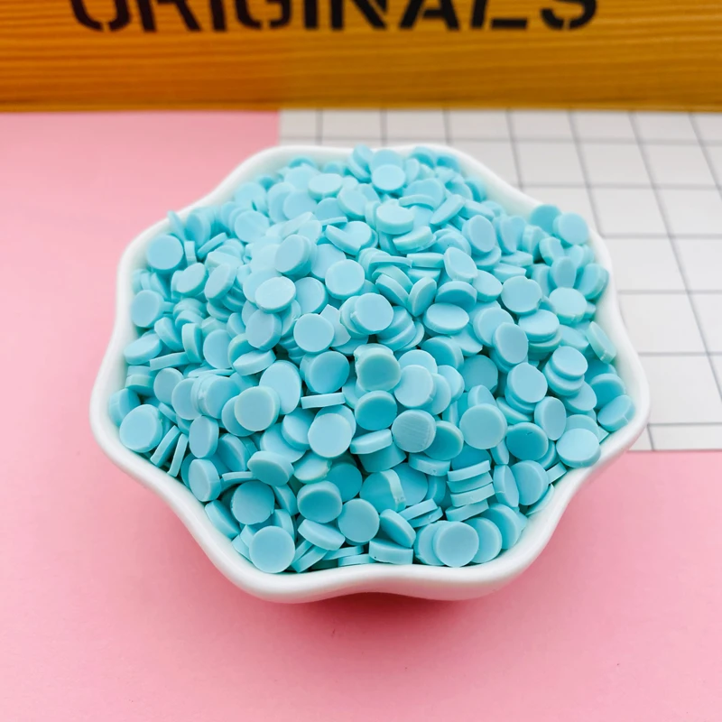 50g/lot Hot Selling Clay Sprinkles, Colorful Round Shape Slice for Crafts Making, Scrapbooking, DIY