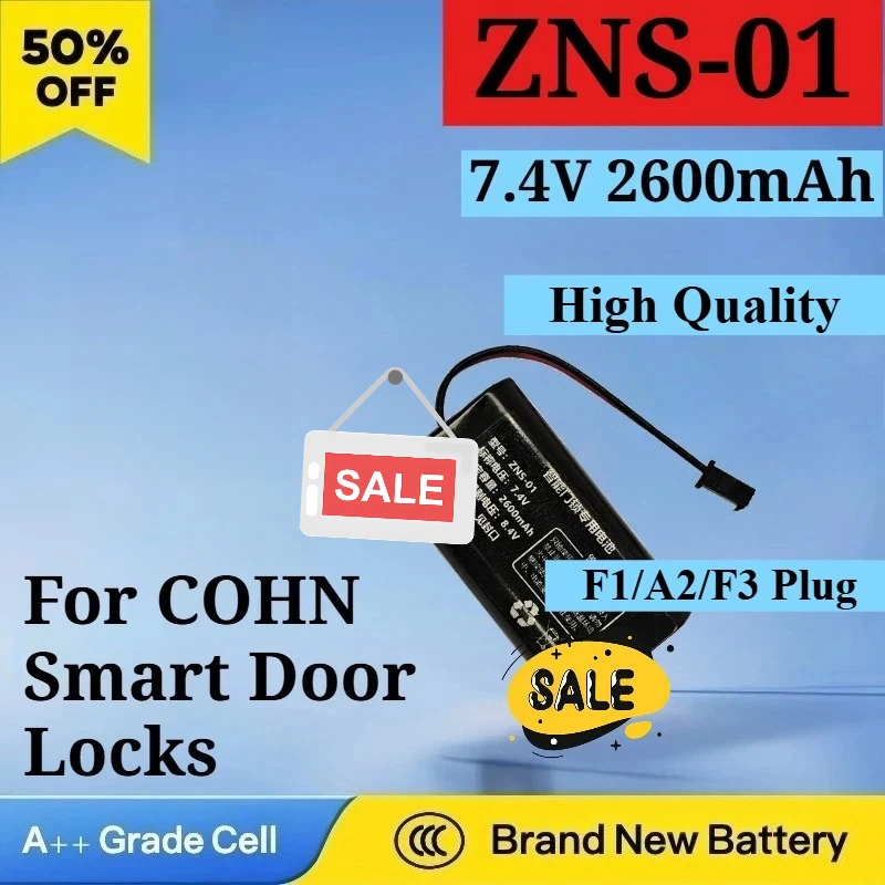 

Аккумулятор Li-Ion ZNS-01 7.4V 2600mAh для умных дверных замков COHN: высококачественная сменная батарея большой емкости
