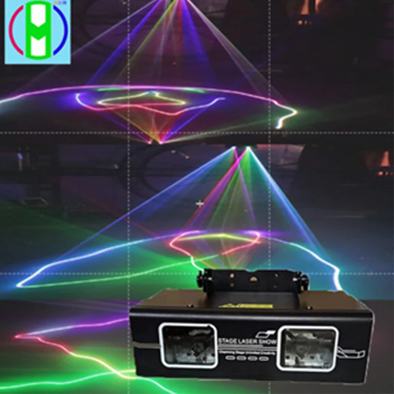 

Full Color Stagedual head scanning laser home KTV laser party supplies bar stage lighting 2024 new model (voice control+DMX)