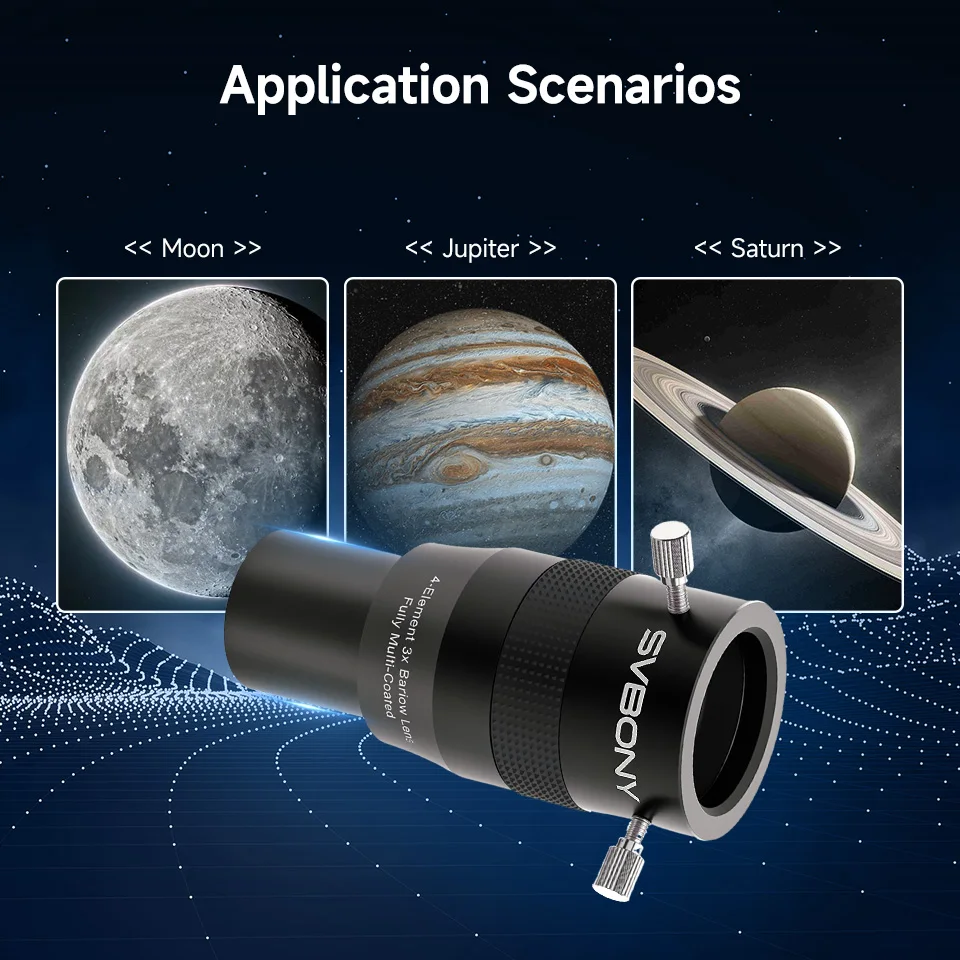 Svbony SV216 1,25" 2X/3X Barlow-Objektiv für astronomische Teleskop-Zubehör, visuelle Anwendungen zur Bildung – Detail 16